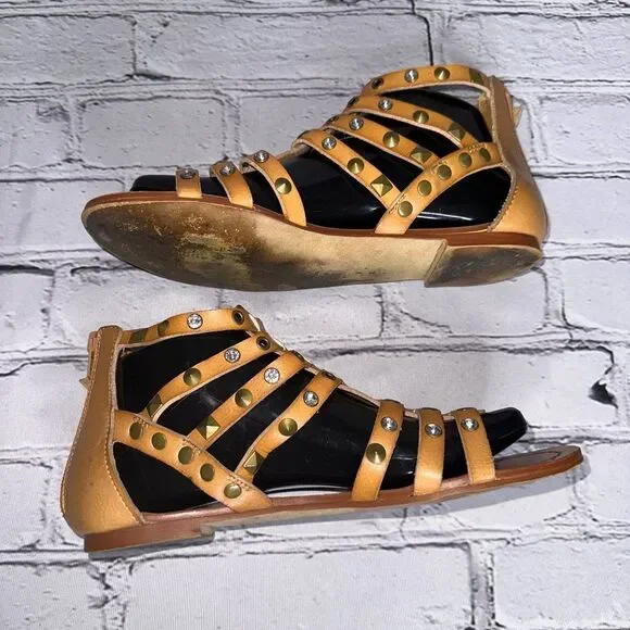 Aldo Studded Strap Leather Sandal Size 8 - Picture 3 of 6